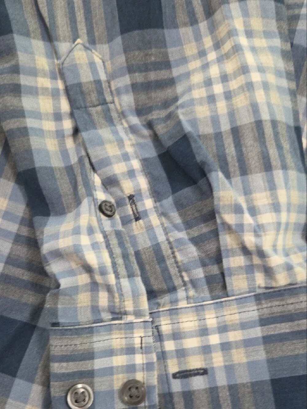 Banana Republic Blue and White Plaid Button-Down Shirt